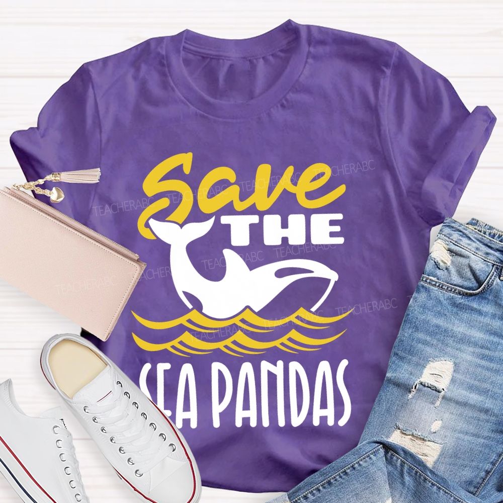 Save The Sea Pandas Teacher T-shirt