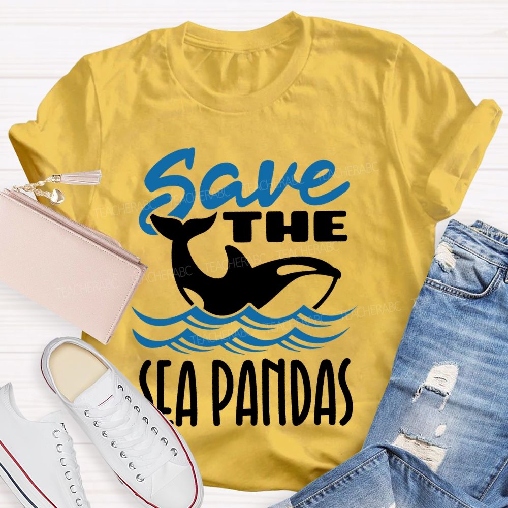 Save The Sea Pandas Teacher T-shirt