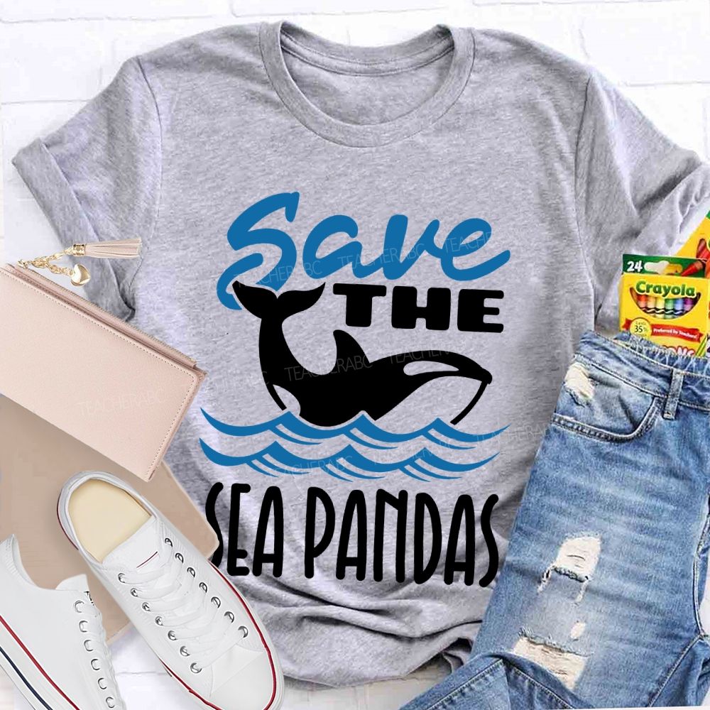 Save The Sea Pandas Teacher T-shirt