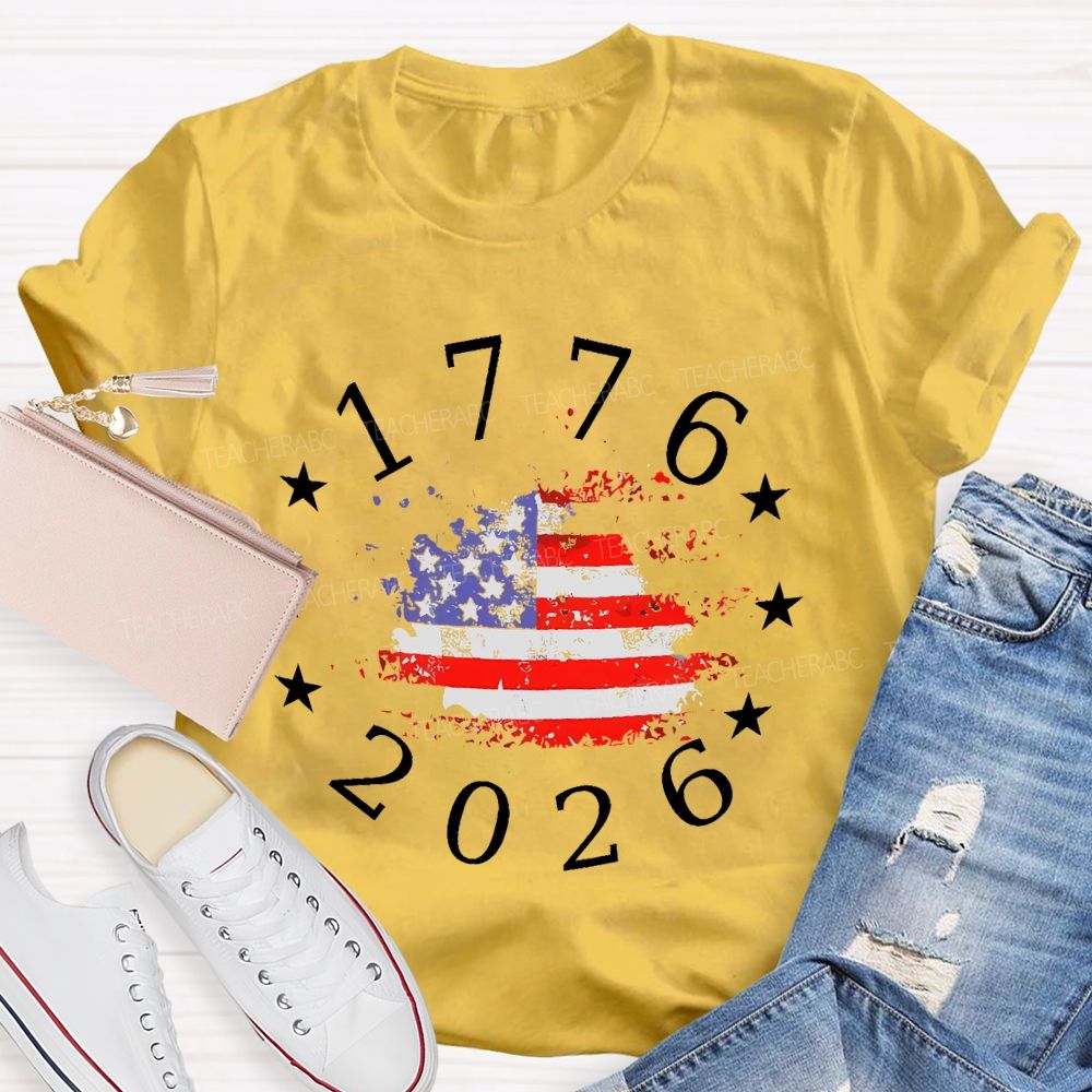 1776-2026 Flag Teacher T-shirt