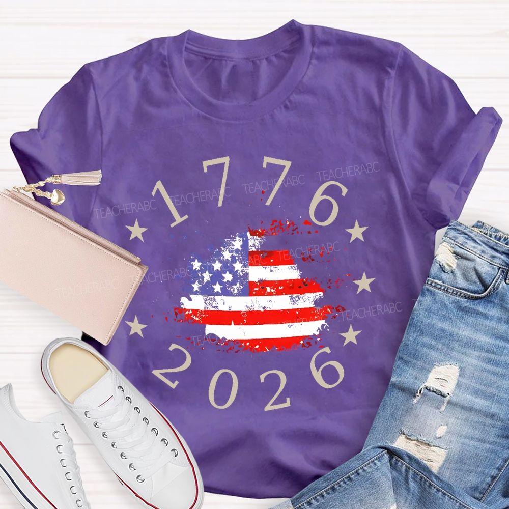 1776-2026 Flag Teacher T-shirt