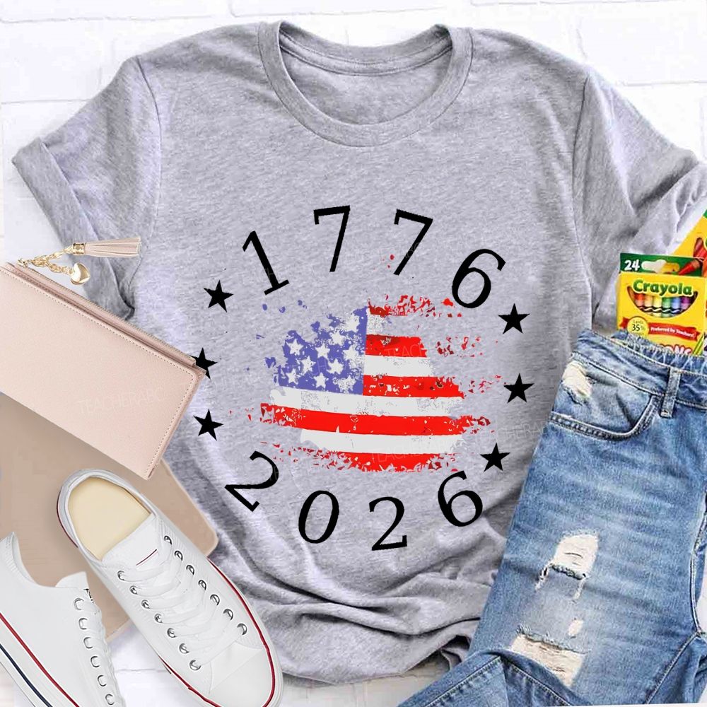 1776-2026 Flag Teacher T-shirt