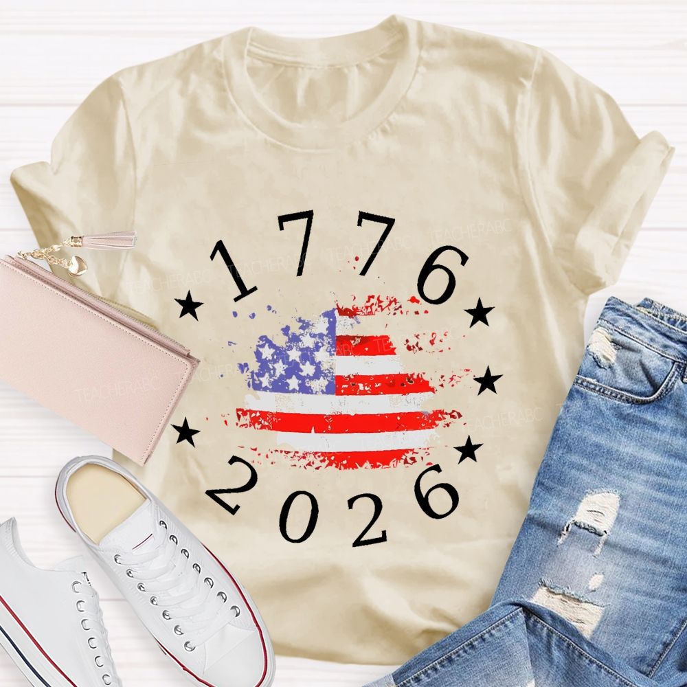 1776-2026 Flag Teacher T-shirt