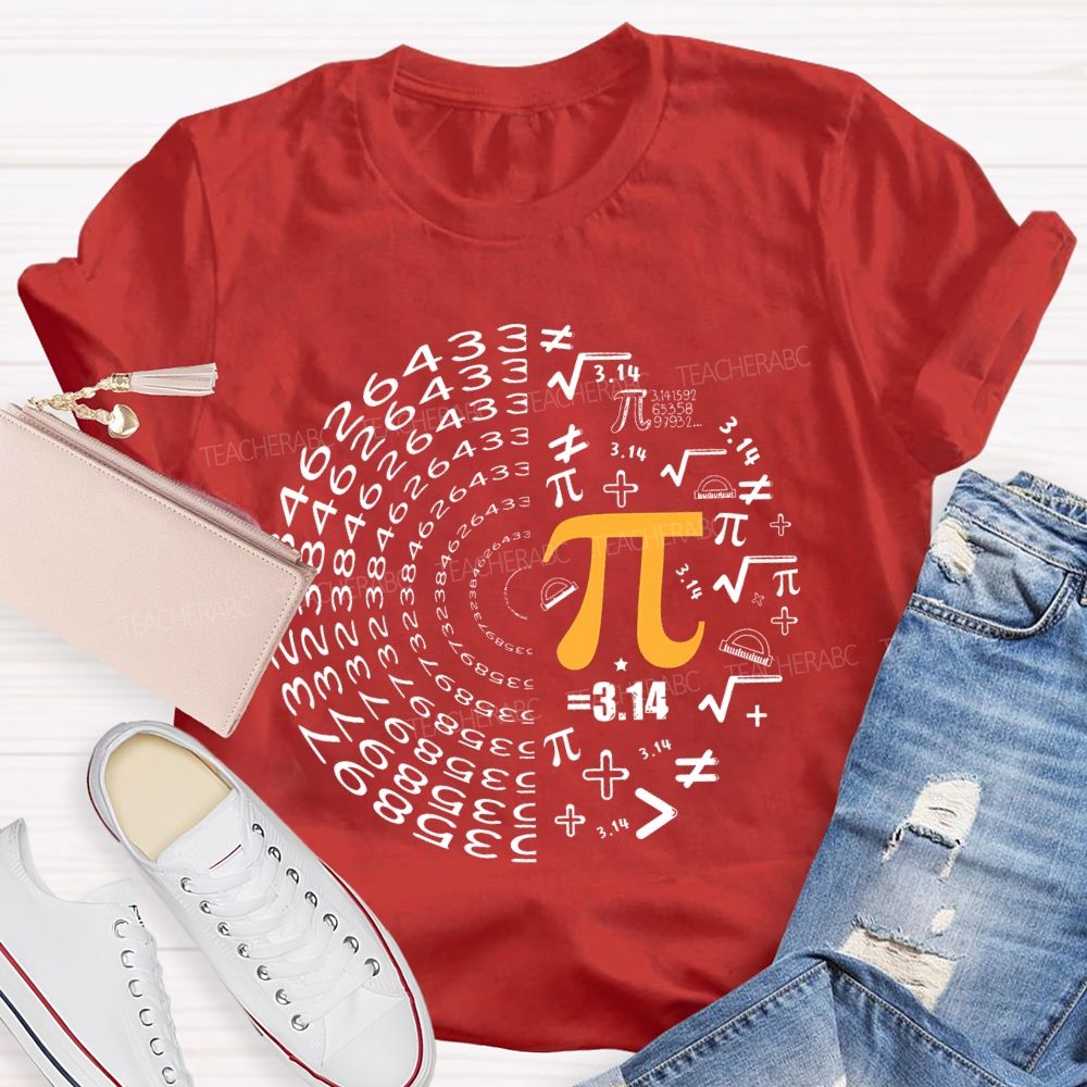 Pi Circular Shape Mathematics Teacher T-shirt