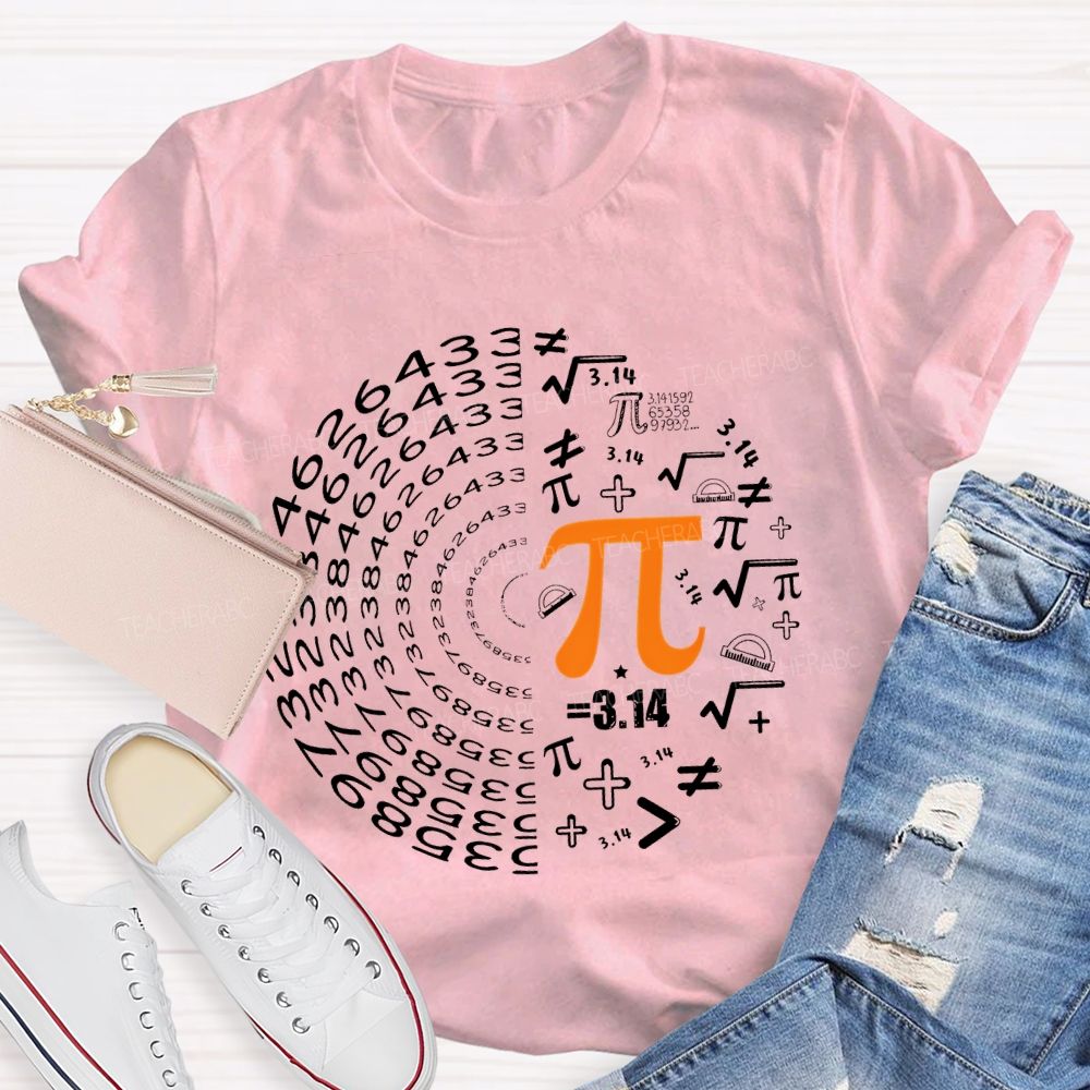 Pi Circular Shape Mathematics Teacher T-shirt