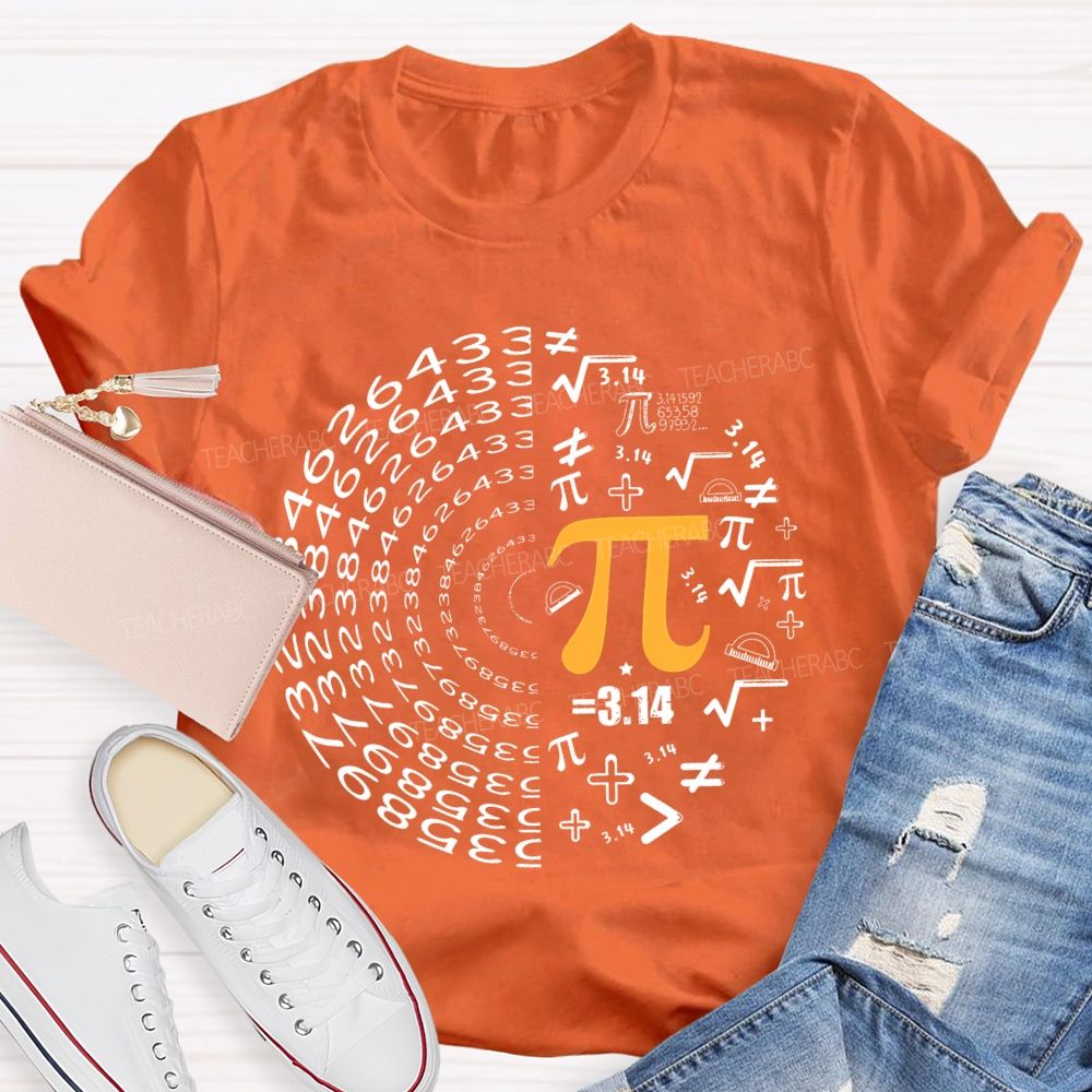 Pi Circular Shape Mathematics Teacher T-shirt