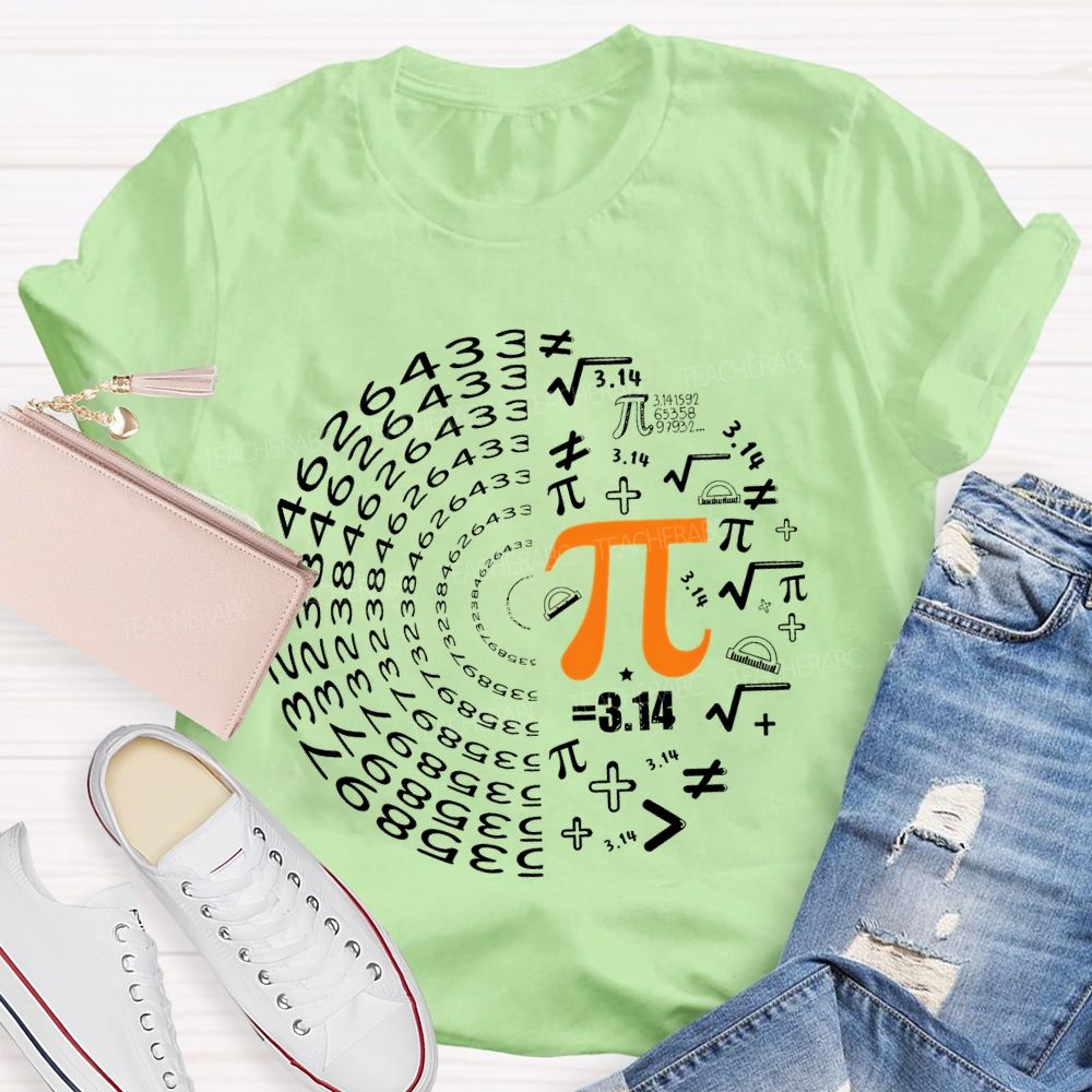 Pi Circular Shape Mathematics Teacher T-shirt