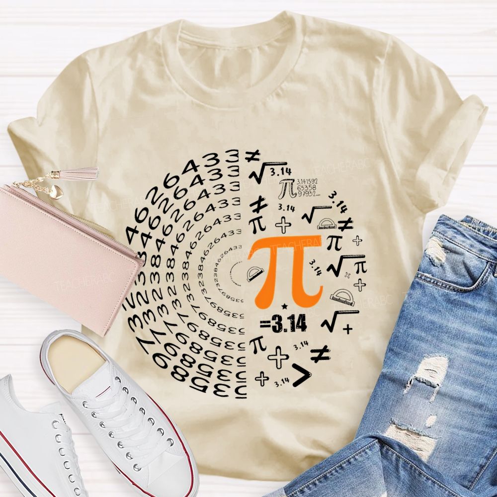 Pi Circular Shape Mathematics Teacher T-shirt