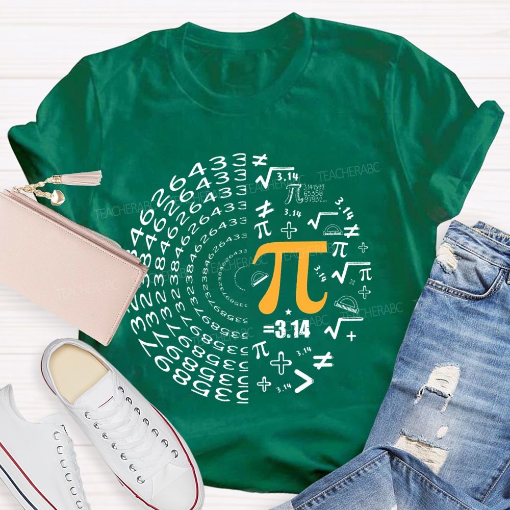 Pi Circular Shape Mathematics Teacher T-shirt
