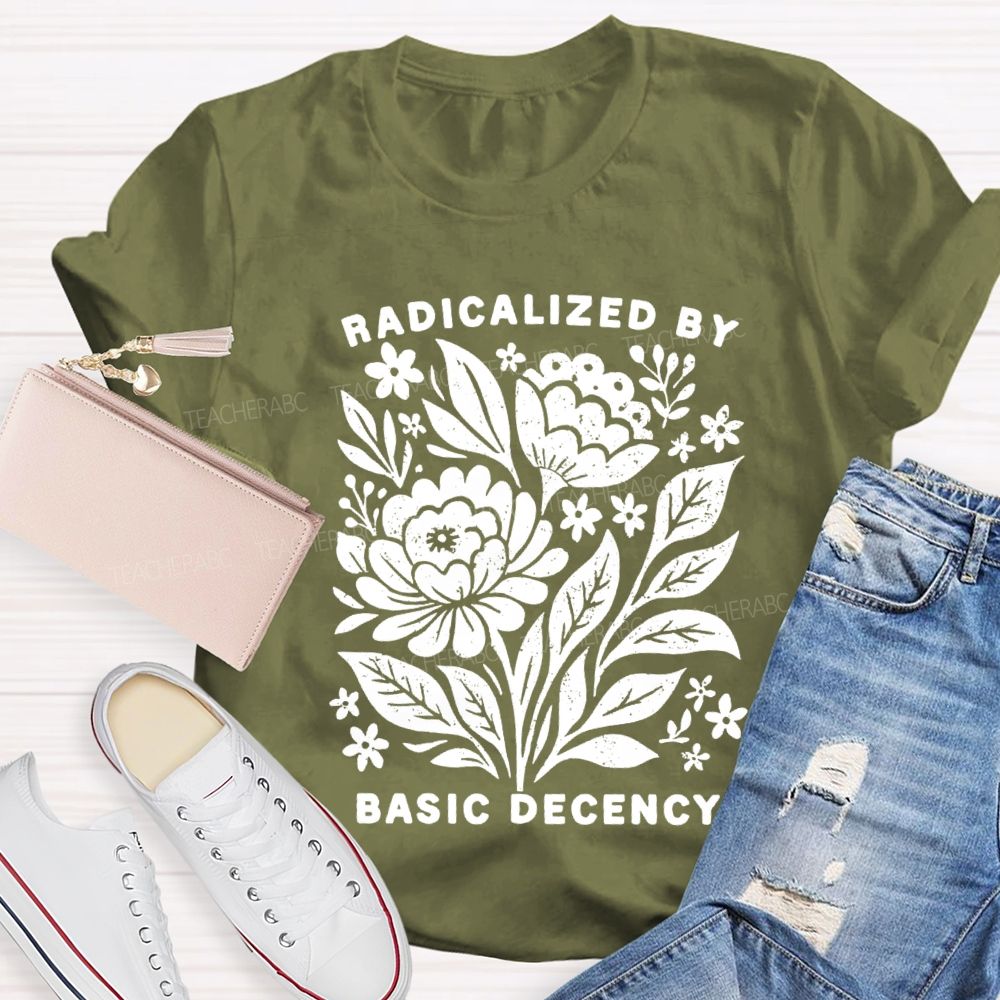 Radicalized By Basic Decency Vintage Flower T-shirt