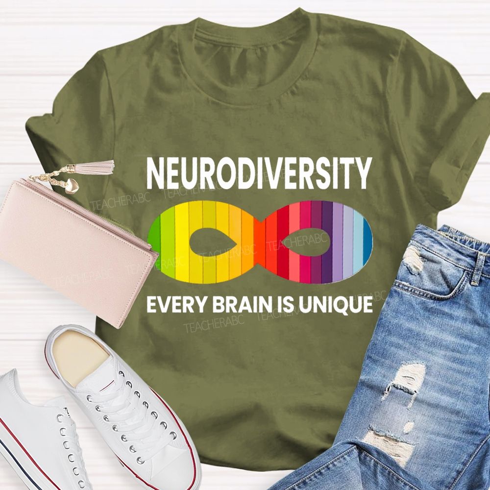 Neurodiversity Every Brain Is Unique Teacher T-shirt