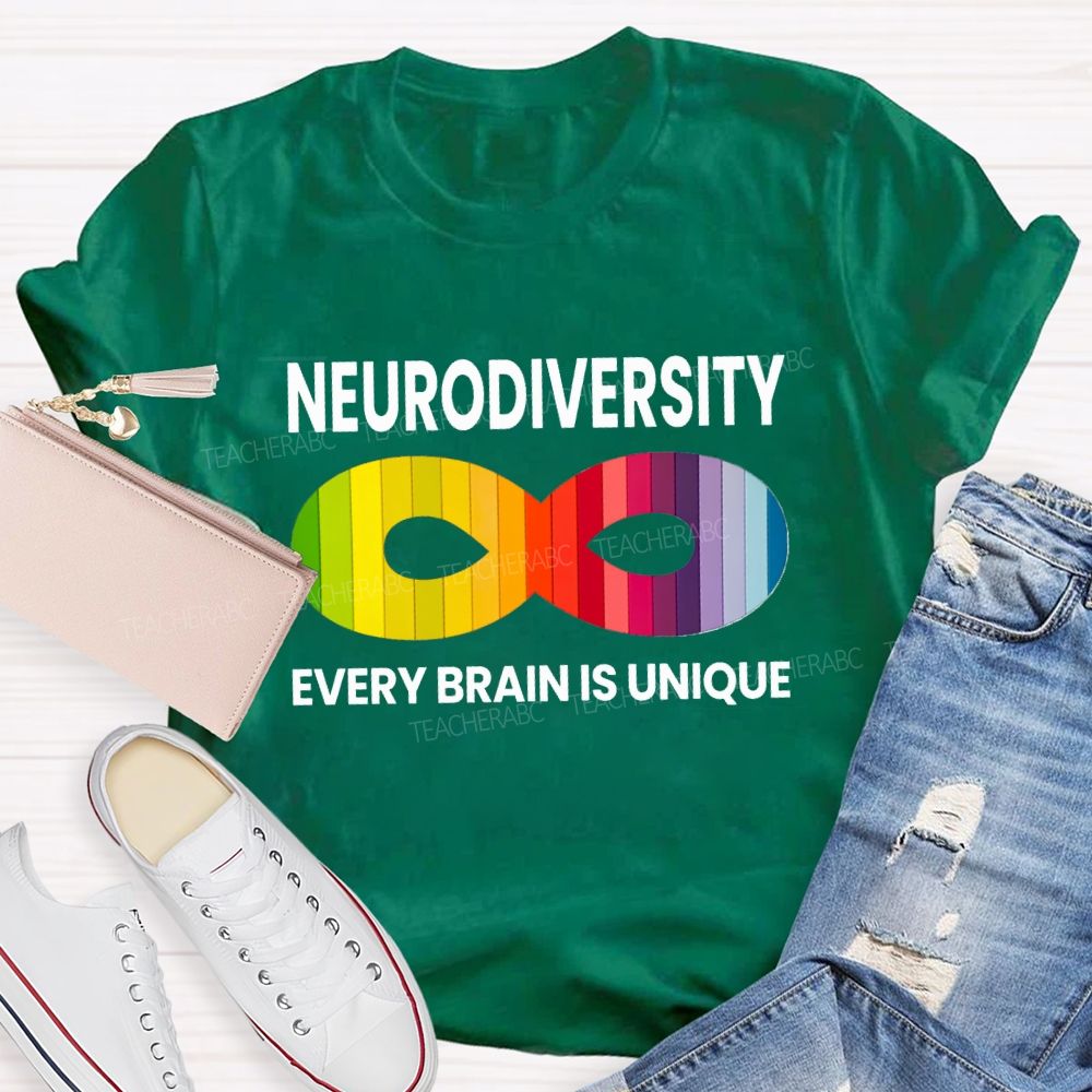 Neurodiversity Every Brain Is Unique Teacher T-shirt