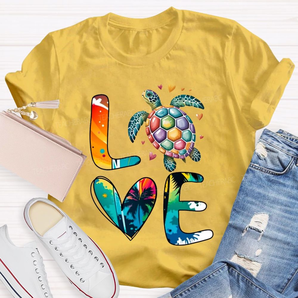 Love Turtles Protect Our Oceans Teacher T-shirt