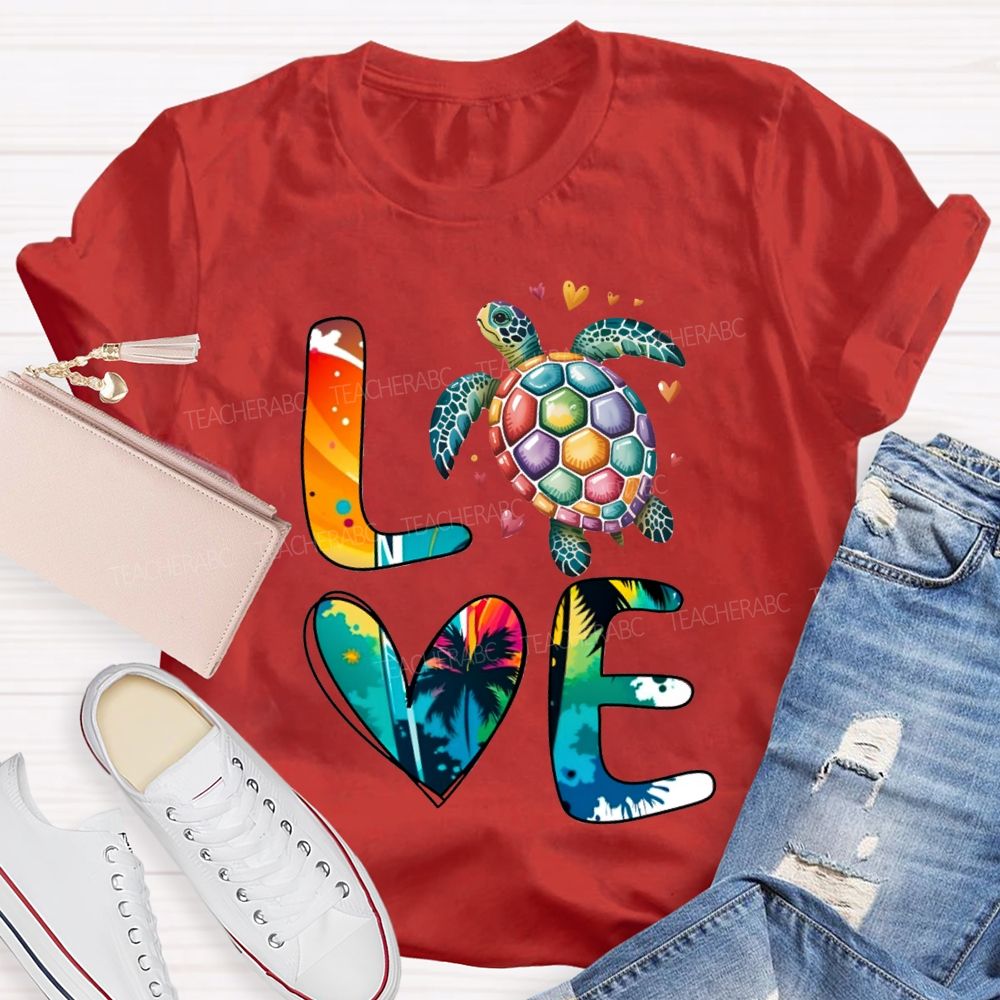 Love Turtles Protect Our Oceans Teacher T-shirt