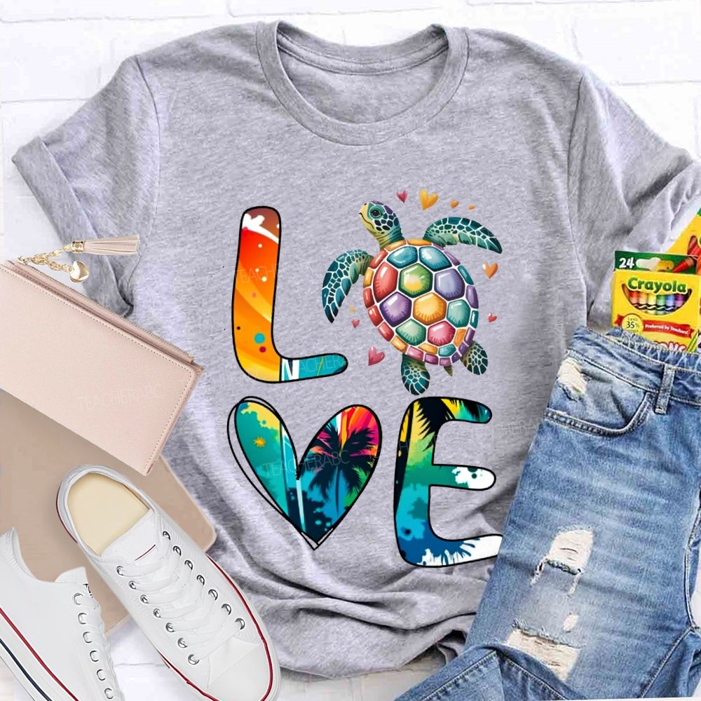 Love Turtles Protect Our Oceans Teacher T-shirt