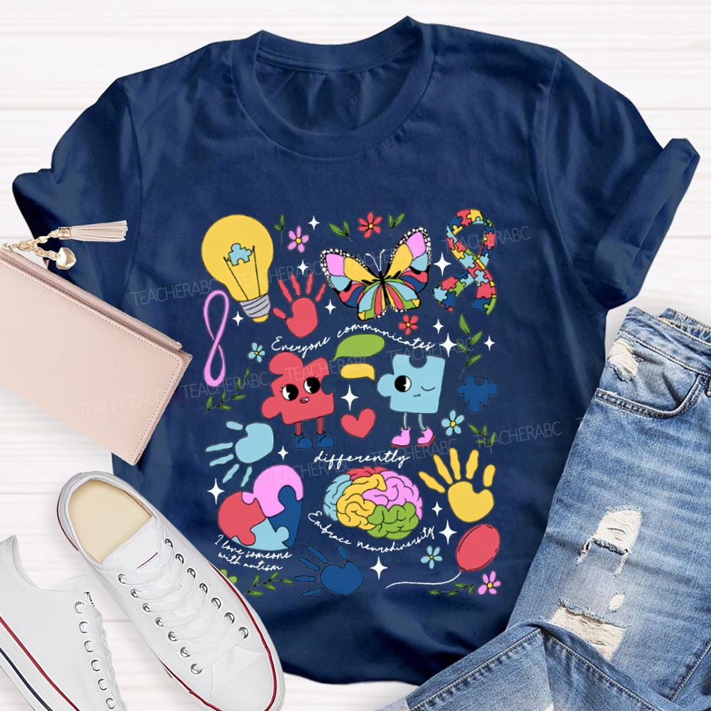 Differently Embrace Neurodiversity Special Education Teacher T-shirt