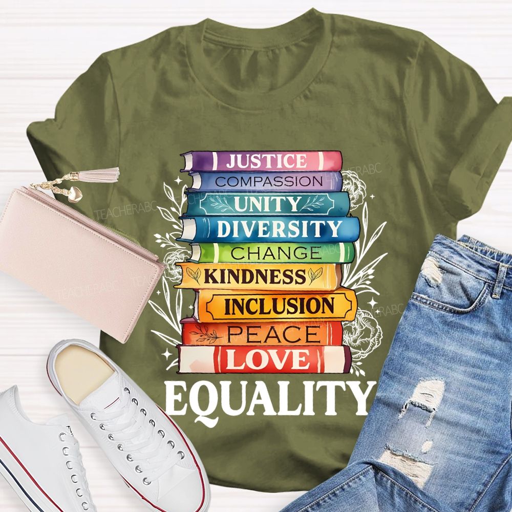 Justice Compassion Unity Equality Teacher T-shirt