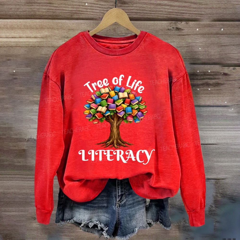 Tree Of Life Literacy Teacher Sweatshirt
