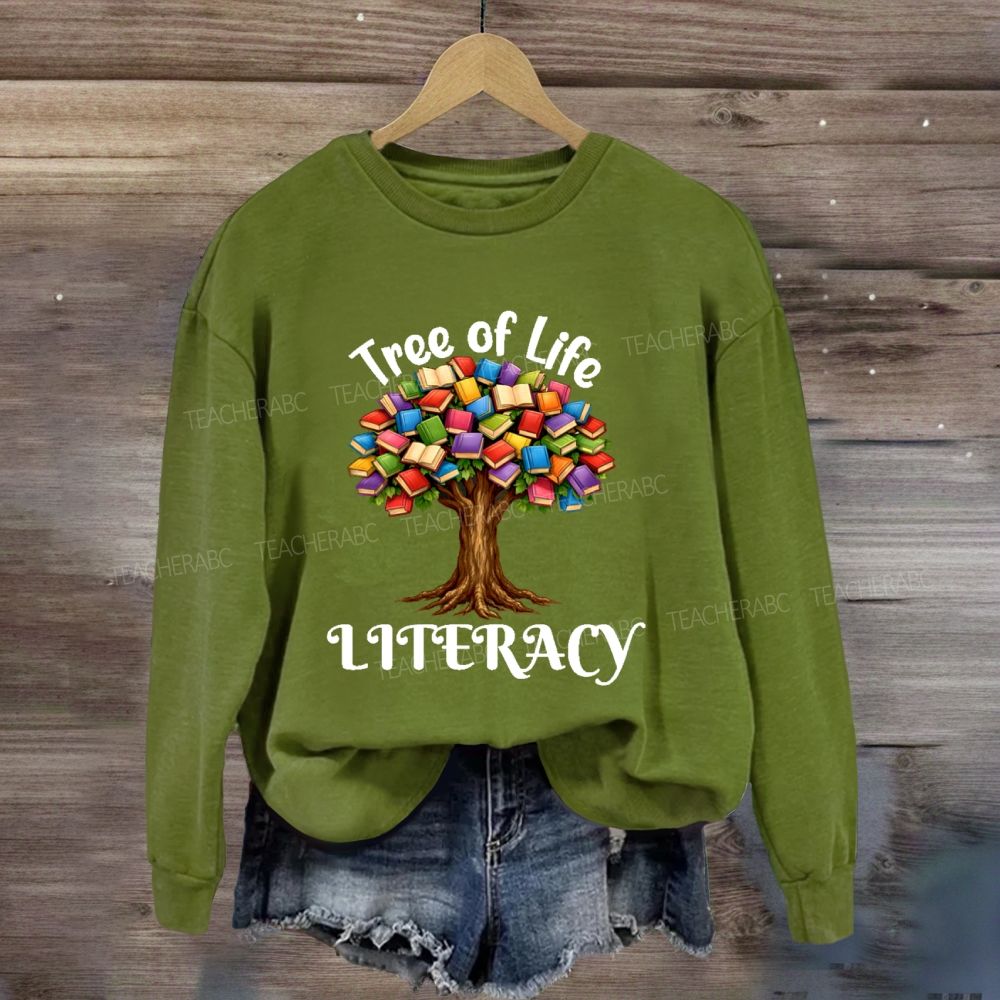 Tree Of Life Literacy Teacher Sweatshirt