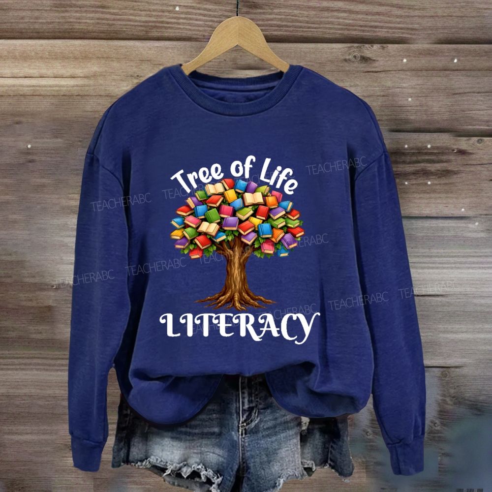 Tree Of Life Literacy Teacher Sweatshirt