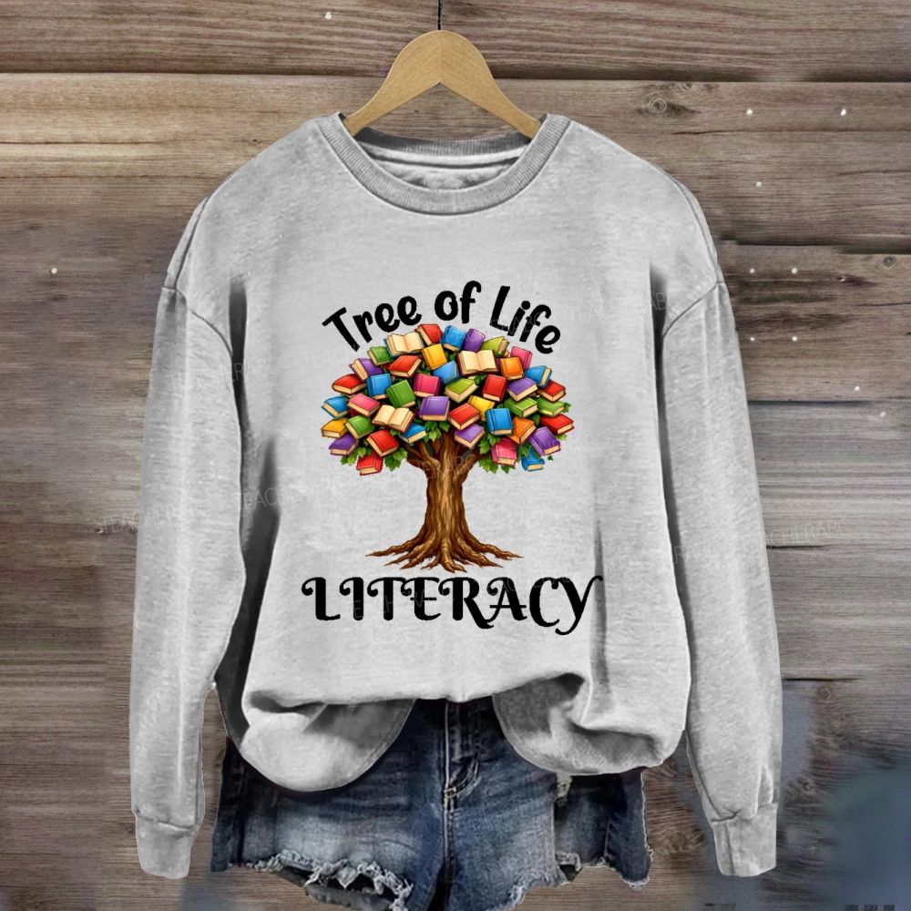 Tree Of Life Literacy Teacher Sweatshirt