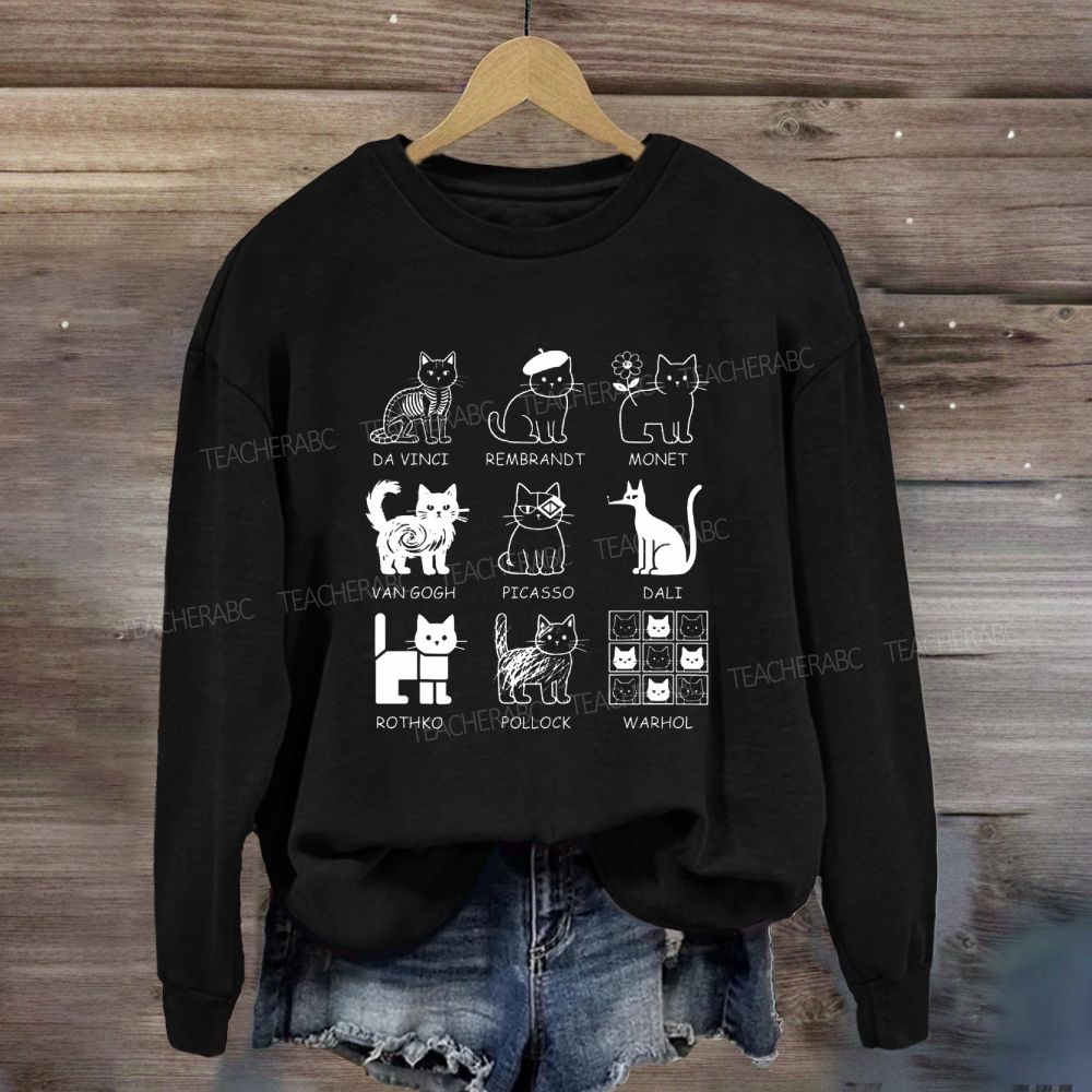 Different Forms Of Cats Artist Cat Teacher Sweatshirt