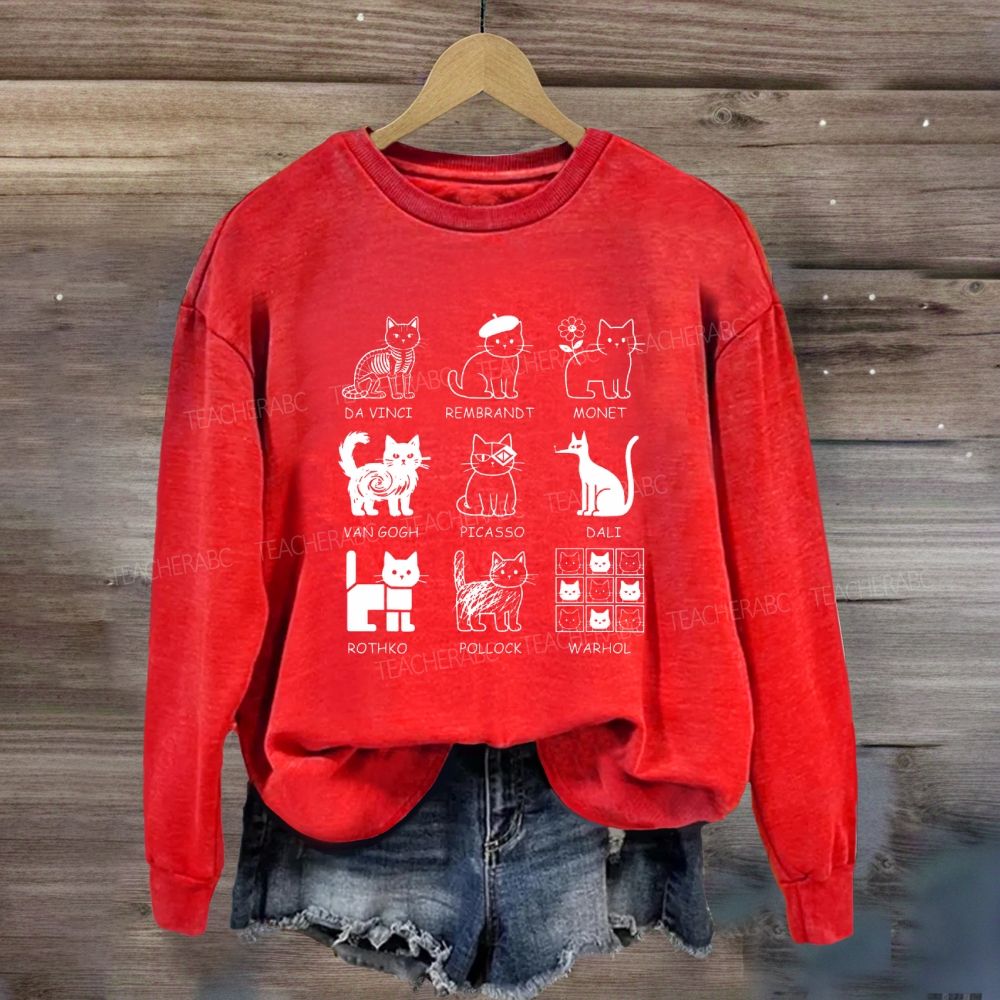 Different Forms Of Cats Artist Cat Teacher Sweatshirt