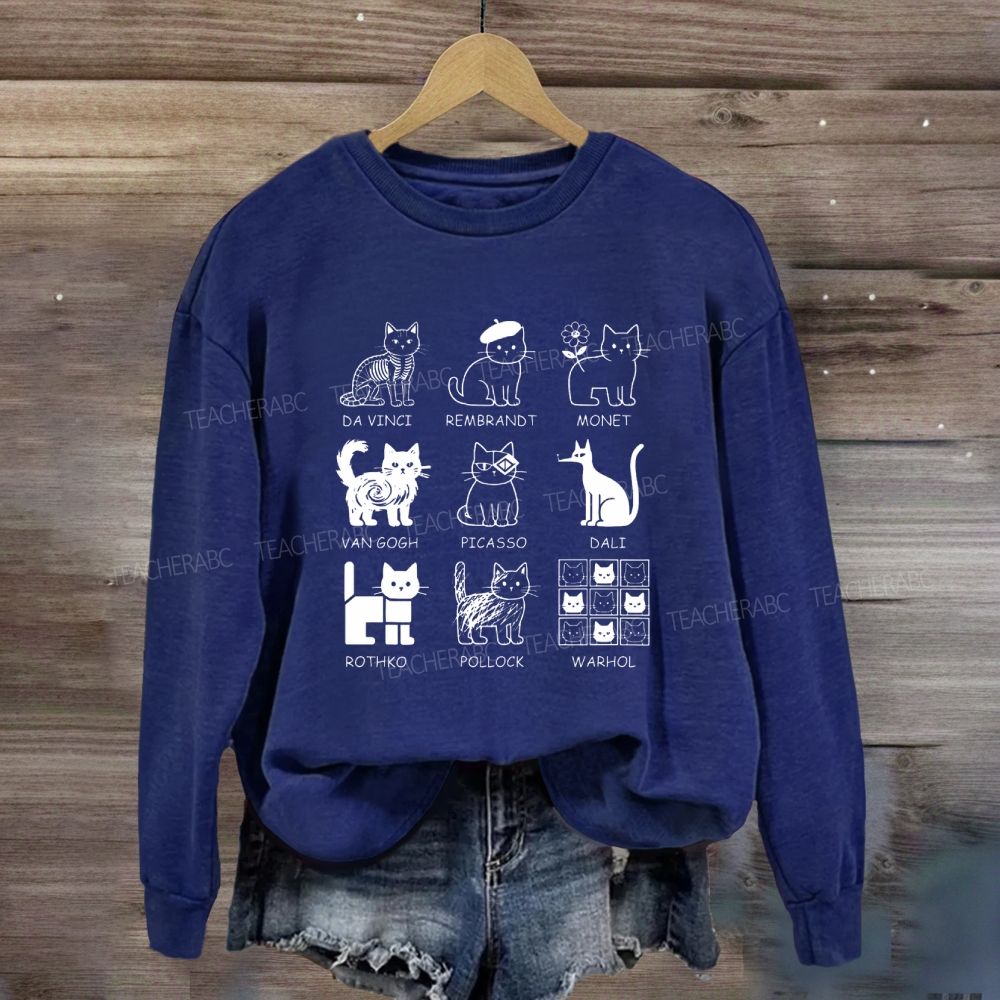 Different Forms Of Cats Artist Cat Teacher Sweatshirt