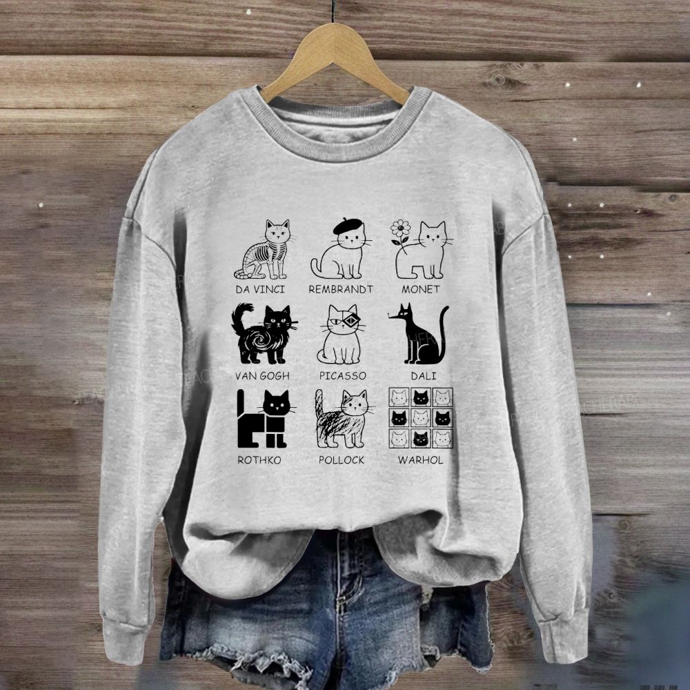 Different Forms Of Cats Artist Cat Teacher Sweatshirt