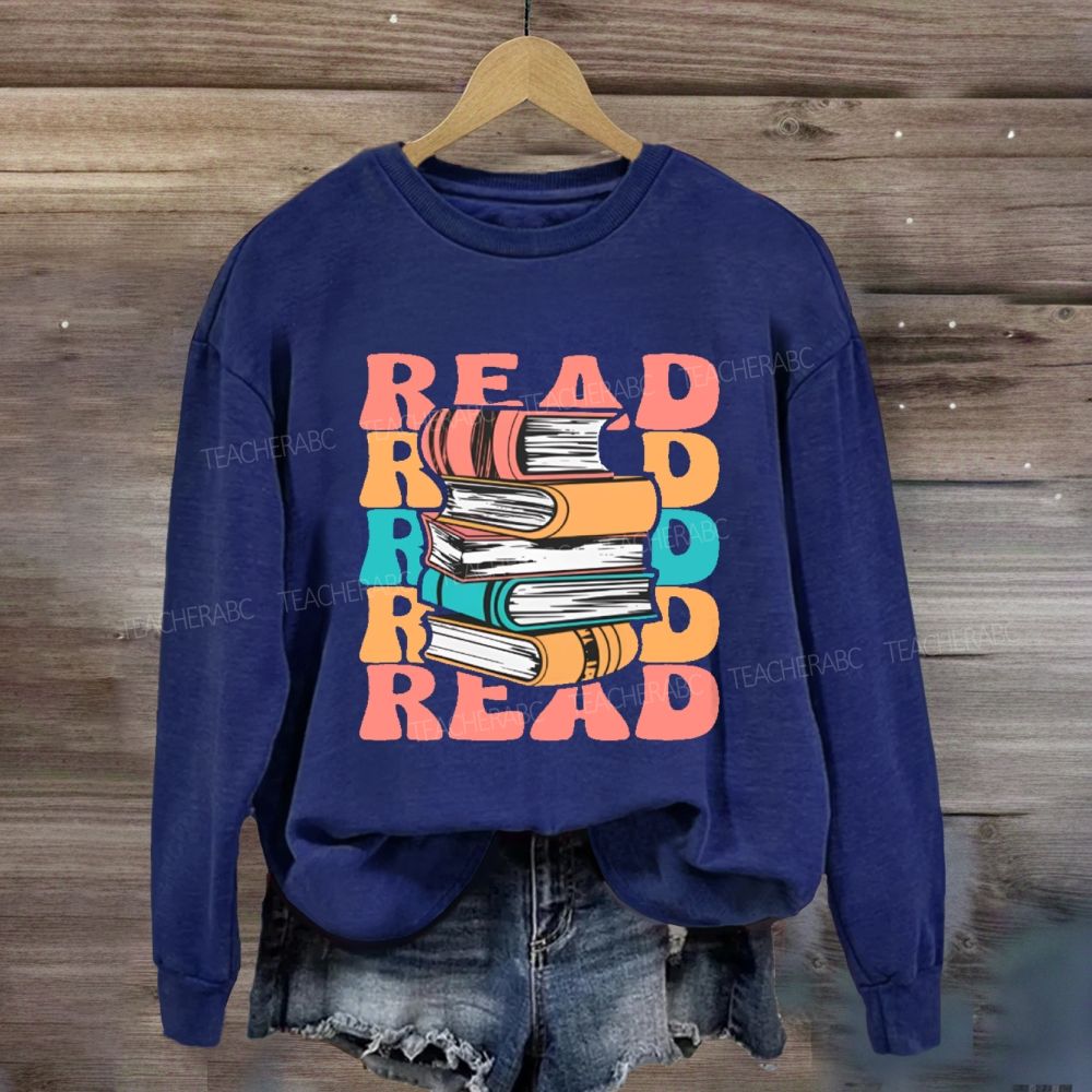 Read Books Colorful Letters Graphics Sweatshirt