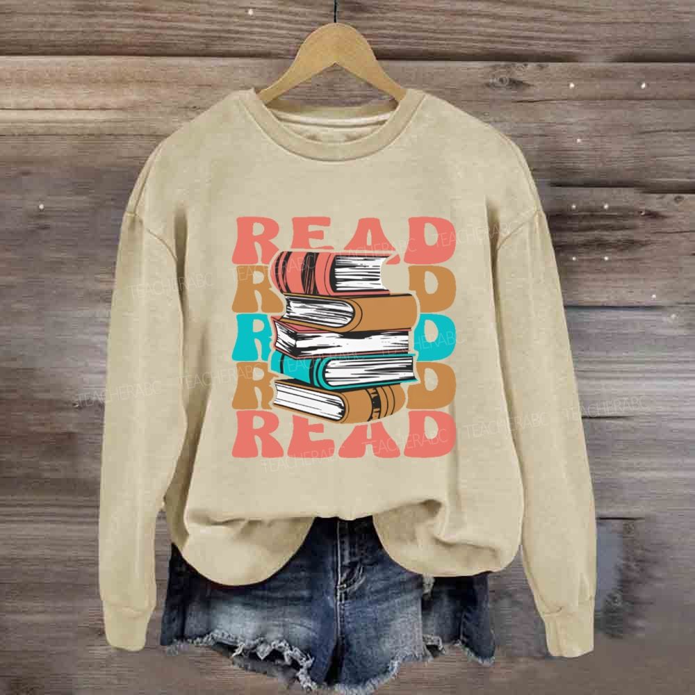 Read Books Colorful Letters Graphics Sweatshirt