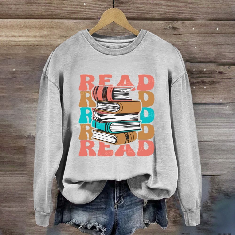 Read Books Colorful Letters Graphics Sweatshirt