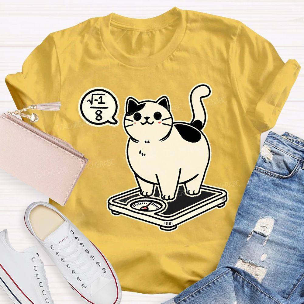 Math Cat Weighing Scale Teacher T-shirt