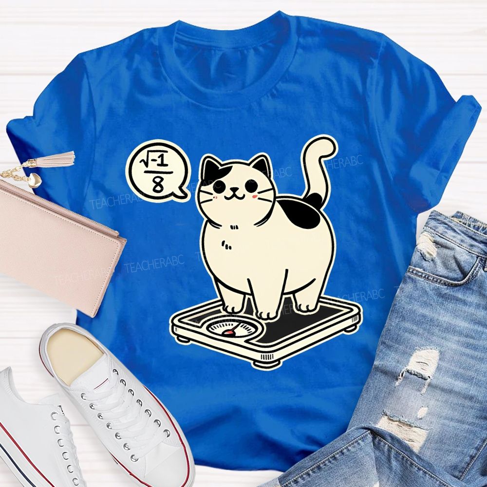 Math Cat Weighing Scale Teacher T-shirt