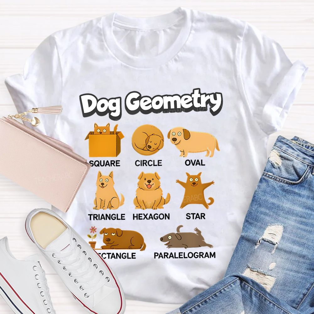 Dog Geometry Math Teacher T-shirt
