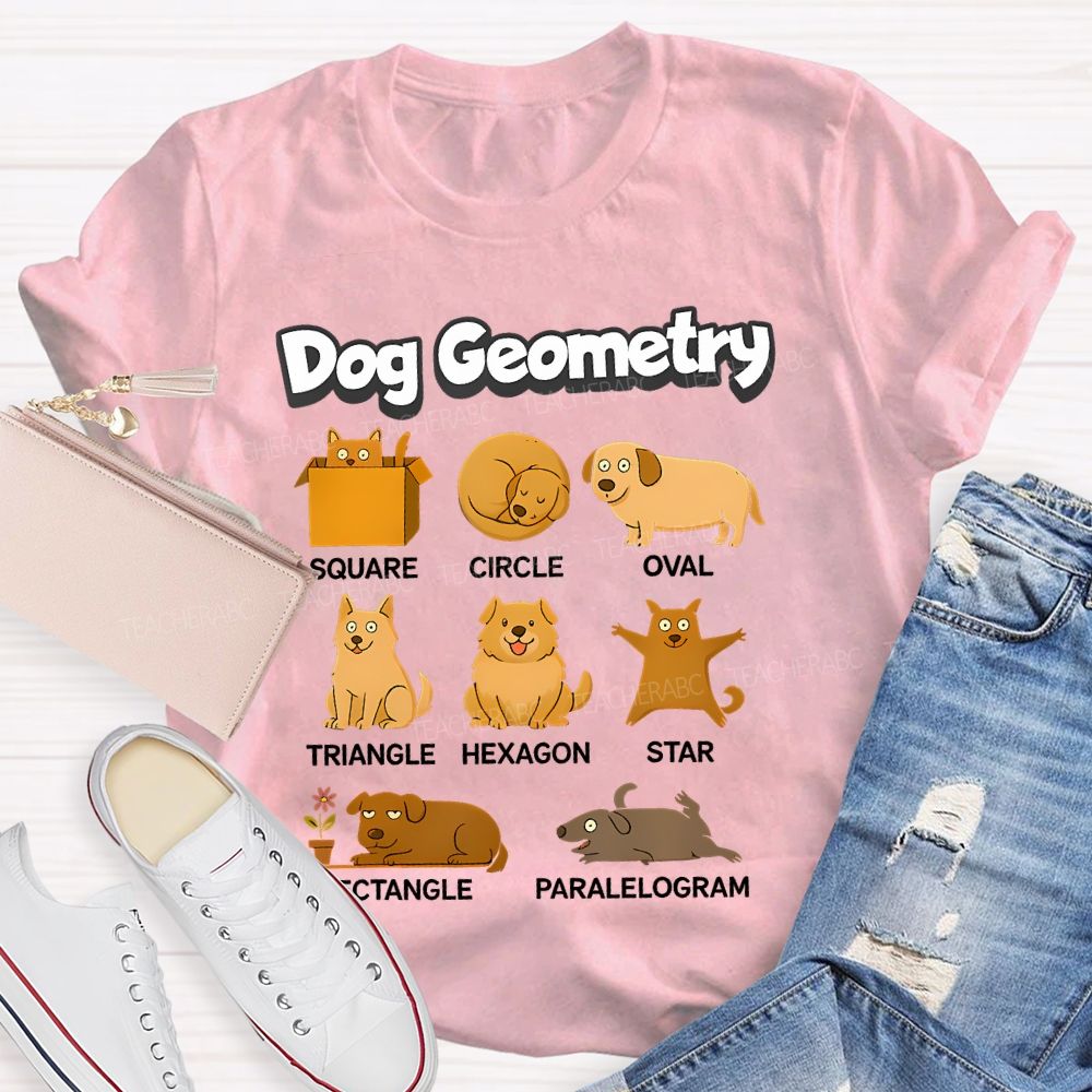 Dog Geometry Math Teacher T-shirt