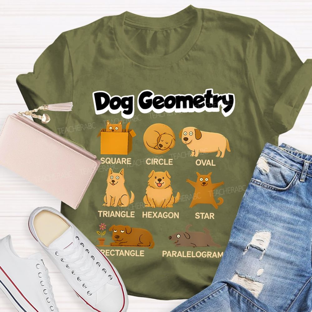 Dog Geometry Math Teacher T-shirt