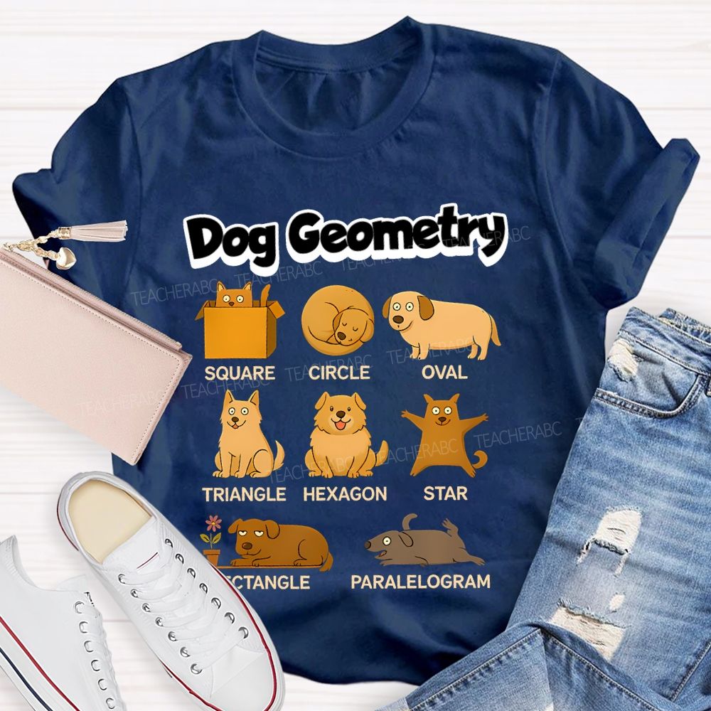 Dog Geometry Math Teacher T-shirt