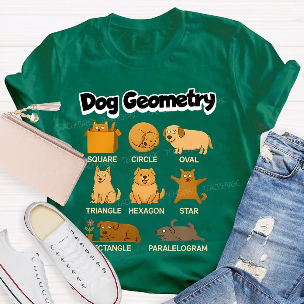 Dog Geometry Math Teacher T-shirt