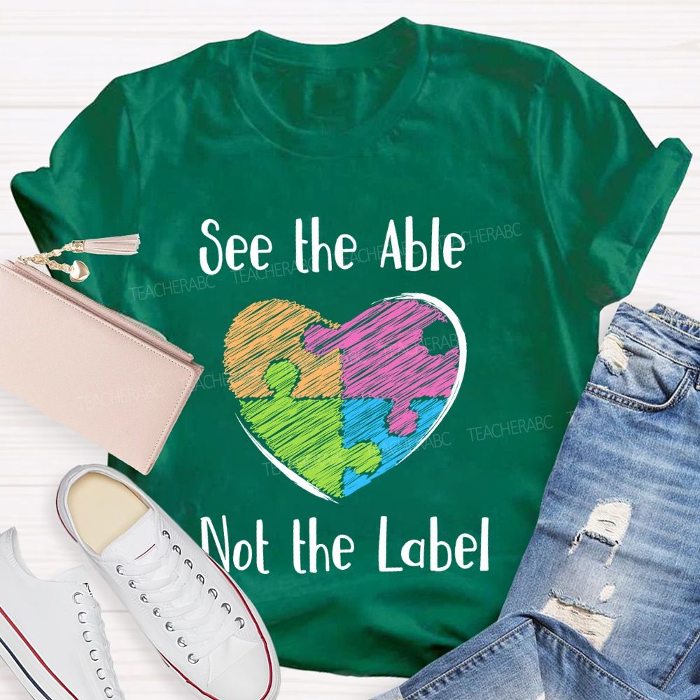See The Able Not The Label Pattern Teacher T-shirt
