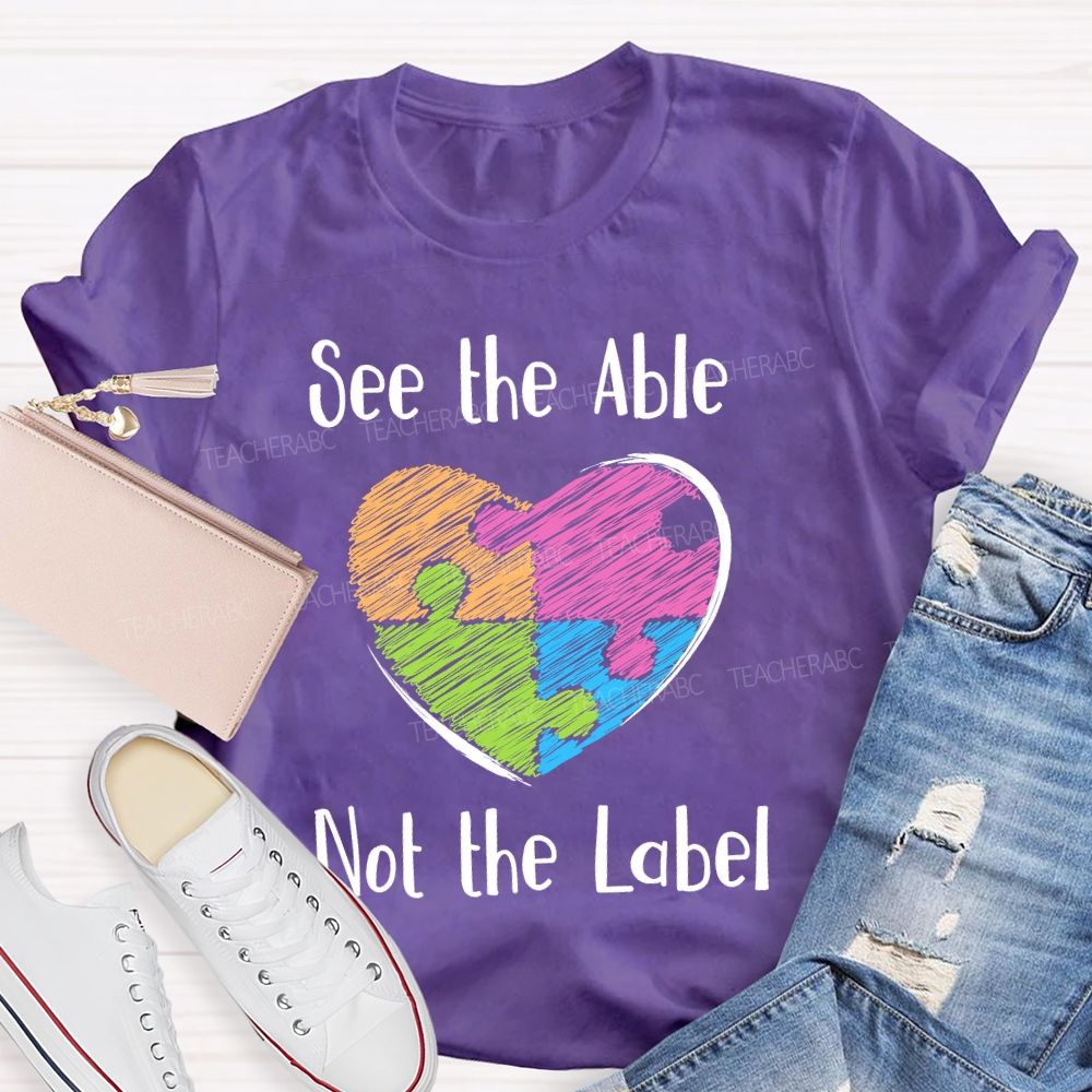 See The Able Not The Label Pattern Teacher T-shirt