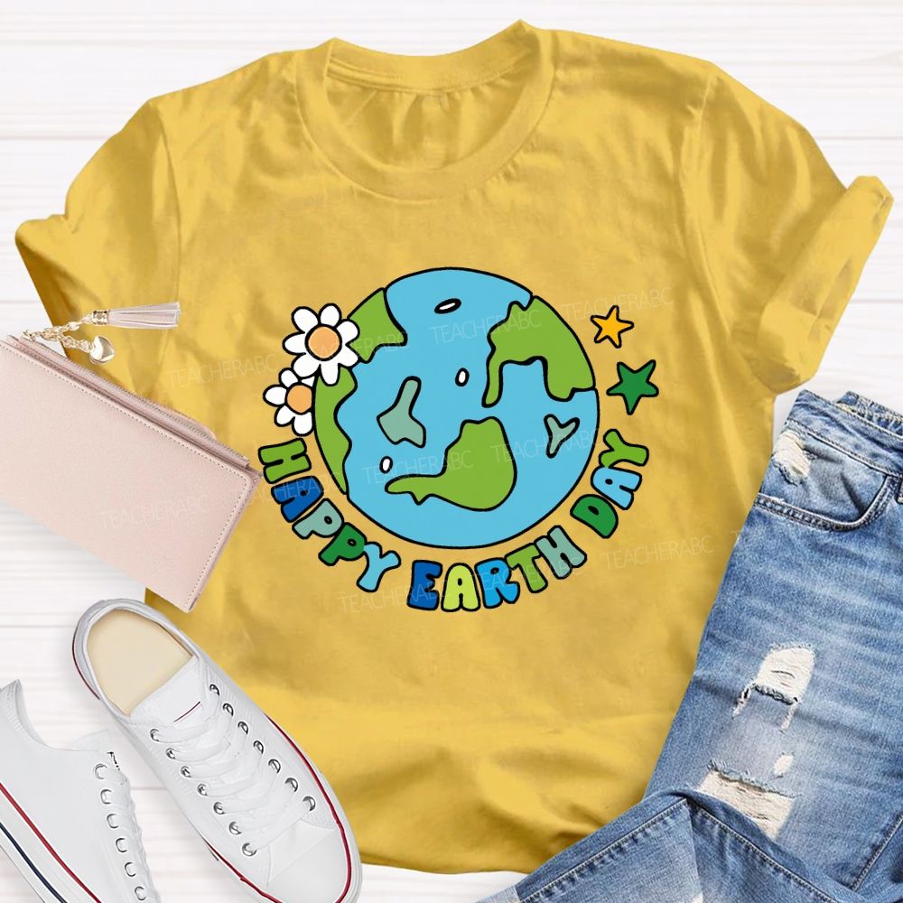 Happy Earth Day Protect The Environment Teacher T-shirt