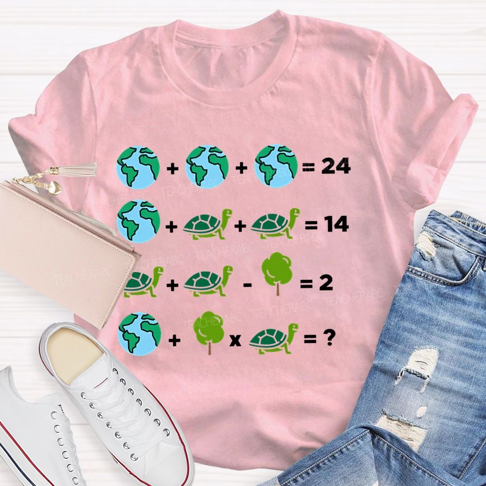 Earth Day Sea Turtle Graphic Teacher T-shirt