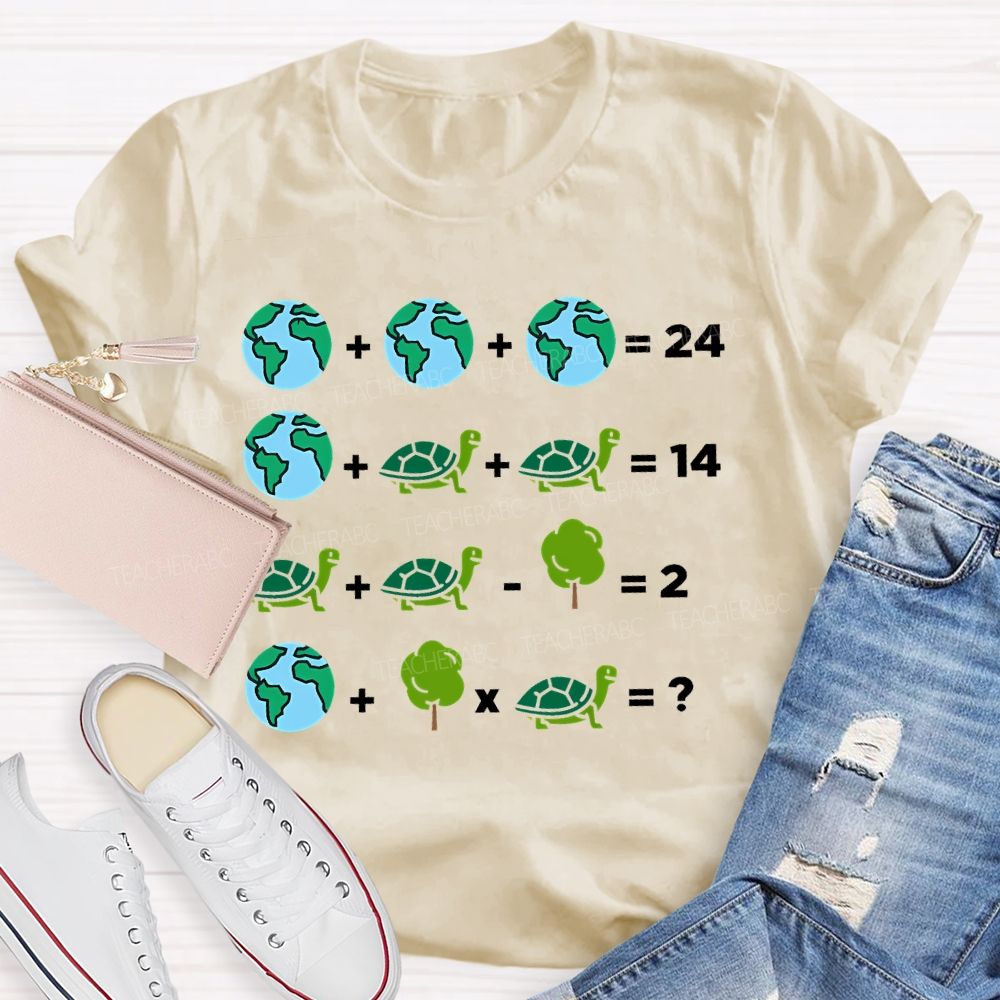 Earth Day Sea Turtle Graphic Teacher T-shirt