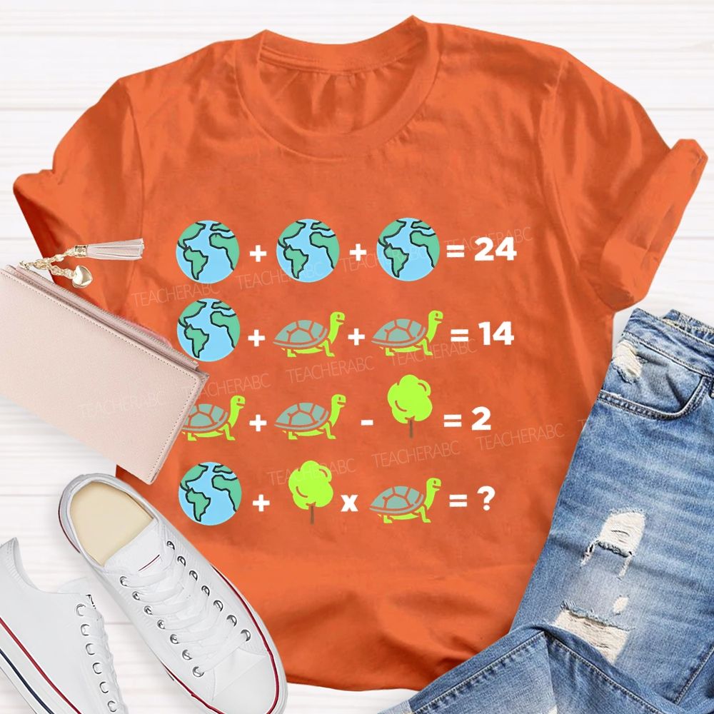 Earth Day Sea Turtle Graphic Teacher T-shirt