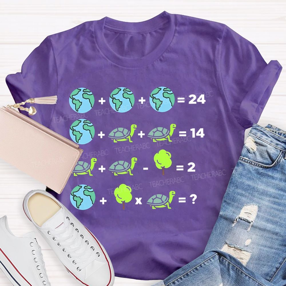 Earth Day Sea Turtle Graphic Teacher T-shirt