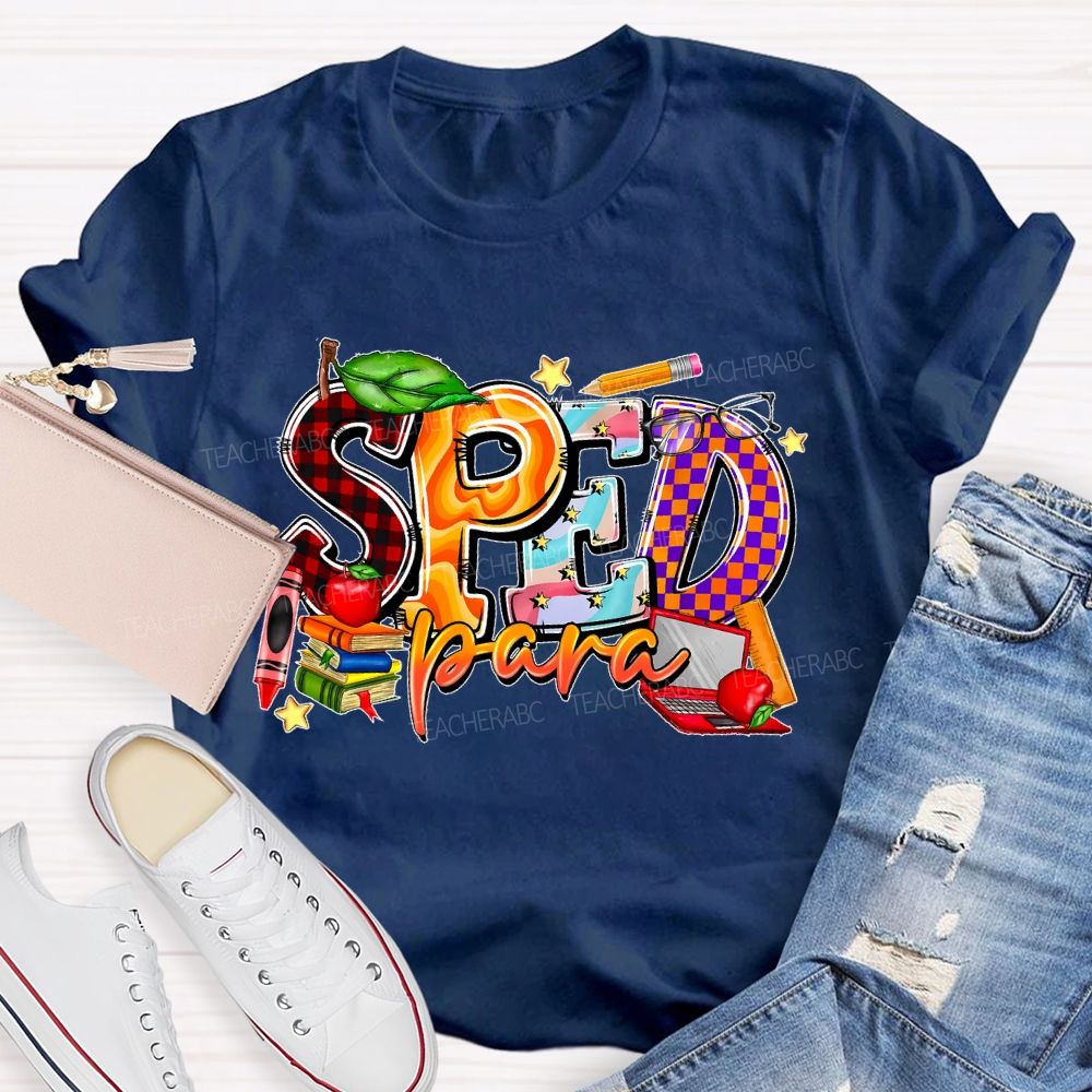 Sped Para Pattern Teacher T-shirt