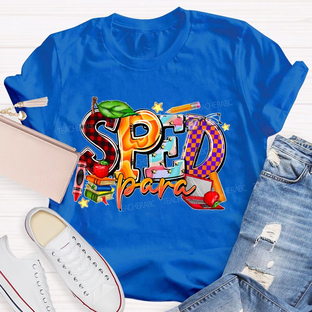 Sped Para Pattern Teacher T-shirt