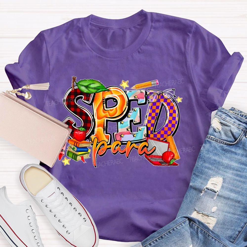 Sped Para Pattern Teacher T-shirt