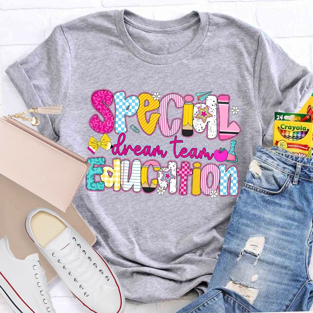 Special Dream Team Education Bow Pencil Teacher T-shirt